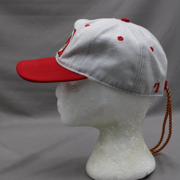 Calgary Flames Hat (VTG) - Flames Block Script - Adult Draw Stringback - Picture 4 of 10